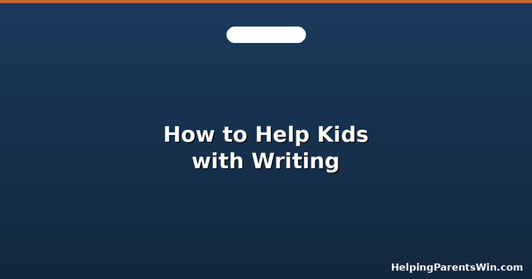 Child writing at a desk with parent nearby