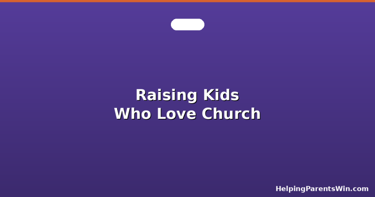 Family at church together, parents with children