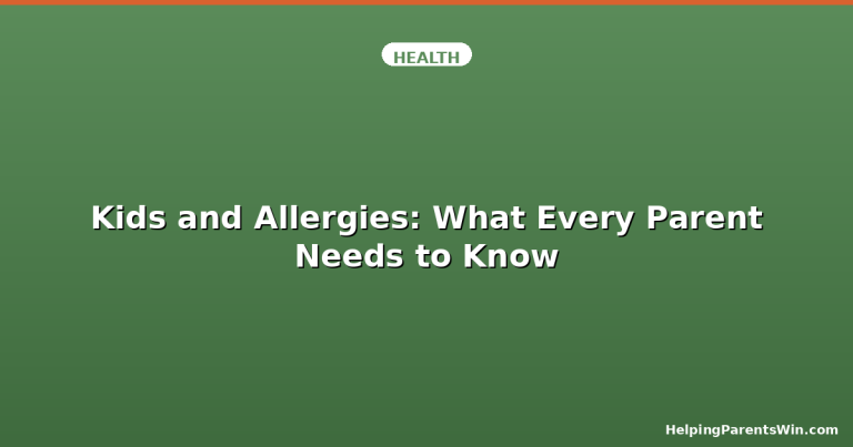 Parent helping child with allergies